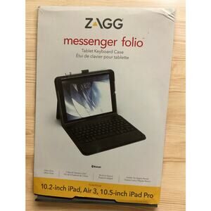 ZAGG Messenger Folio Case for Apple iPad 10.2", Air 3 and iPad Pro 10.5" -Black